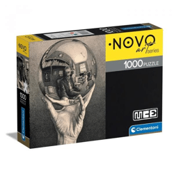 Clementoni 39753 - 1000 Teile Puzzle Novo Art Collection Compact - Escher - Hand with Reflecting Sphere