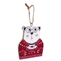 Danada Roter Teddybär Dekoration zum Aufhängen 5x6 cm