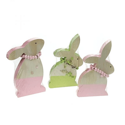 Dekorativer Holzhase 16-18 cm MIX an Motiven