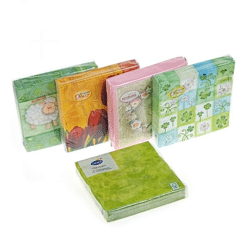 Frühlings-Cocktailservietten, 20 Stück, sortiert, 25x25 cm, 3-lagig