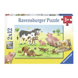 Happy animal families - jigsaw puzzle 2 x 12 pieces