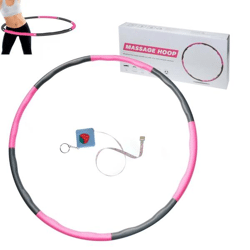 Hula Hop mit Massage Tabs faltbar 95-100 cm + Maß 150 cm rosa grau