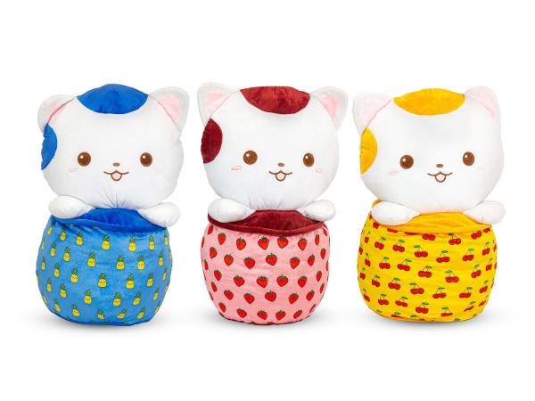 Katze im Bubble Tea Pl&uuml;schfigur - 3-fach sortiert - 60 cm