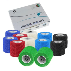 Kohäsive elastische Binde für Tiere 12 Stk. 5cm x 4,5m Farben mischen