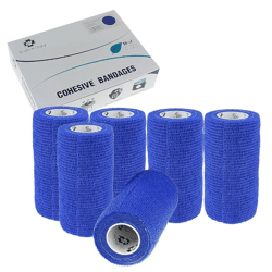 Kohäsive elastische Binde für Tiere 6 Stk. 10cm x 4,5m blau