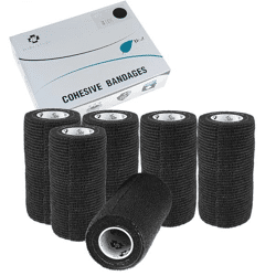 Kohäsive elastische Binde für Tiere 6 Stk. 10cm x 4.5m schwarz