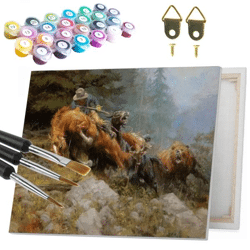 Malerei nach Zahlen 40x50 cm auf Rahmen War Horse