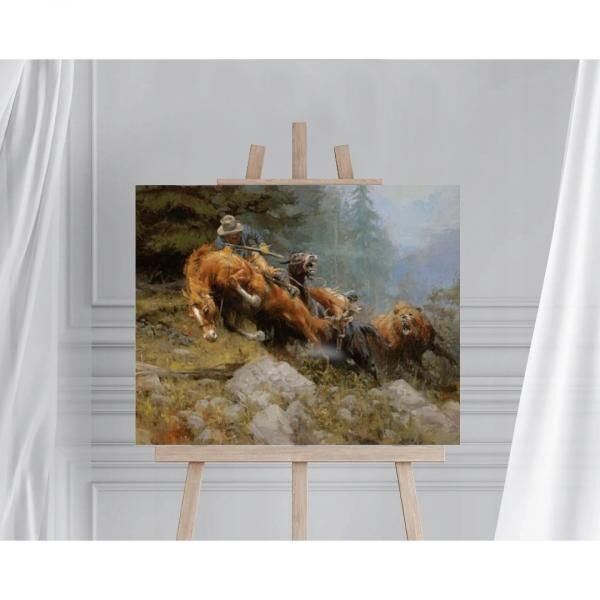 Malerei nach Zahlen 40x50 cm auf Rahmen War Horse