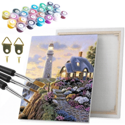 Malerei nach Zahlen 40x50 cm auf Rahmen Laterne