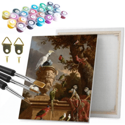 Malerei nach Zahlen 40x50 cm auf Menagerierahmen - Vögel