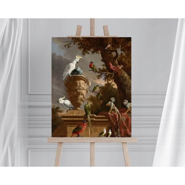 Malerei nach Zahlen 40x50 cm auf Menagerierahmen - Vögel