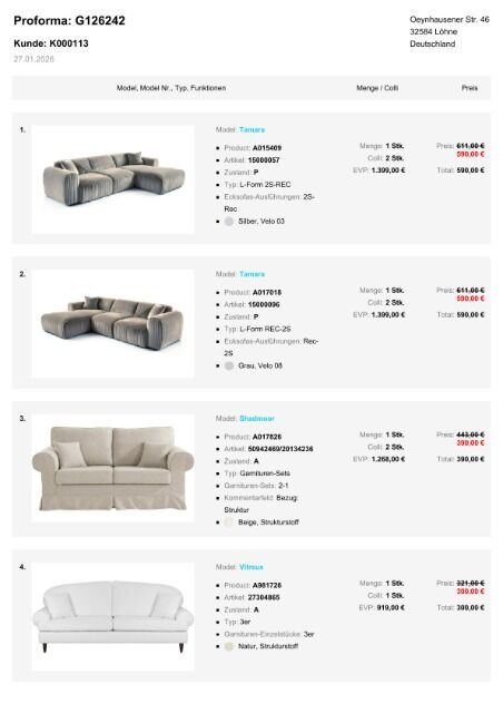 Möbel Paket 1 mit Sofas, Ecksofas verschieden Modelle