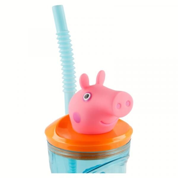 Peppa Pig - 3D Trinkbecher mit Strohhalm 360ml