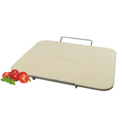 Rectangular pizza stone with handle 38x30cm