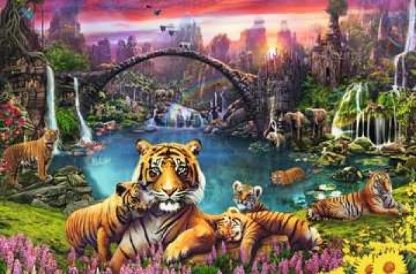 Tiger in paradiesischer Lagune - Puzzle - 3000 Teile