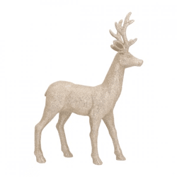 Statue Deer glitter gold colored 35 cm