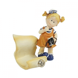 Figur Mädchen mit Fernglas und Karte 10 cm