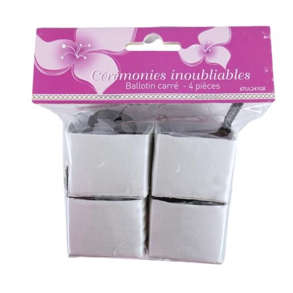 Geschenkpackung Ballotin satiniert silber 4er Set