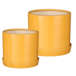 Glimmer Blumentopf mit Untertasse Milan 24 cm 2er Set