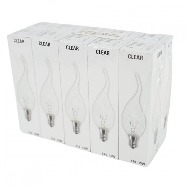 Glühbirne Kerze transparent E14 230V 15W
