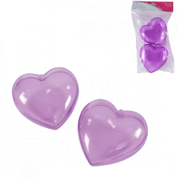 Herz-Anhänger lila 10 cm 2 Stk.