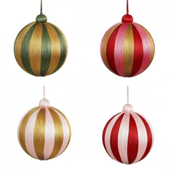 House of Seasons Weihnachtskugel 10 cm 4 Stück sortiert