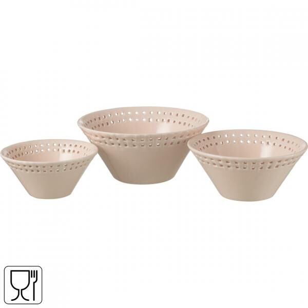 J-Line Schale rosa 20 cm 3er Set