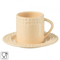 J-LINE Tasse und Untertasse Pfirsich 175 ml