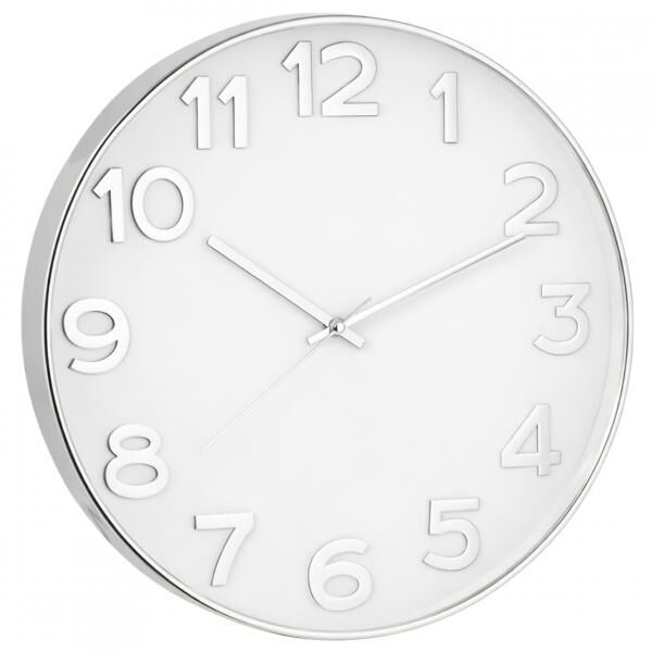 J-Line Wanduhr weiß/silber 40 cm