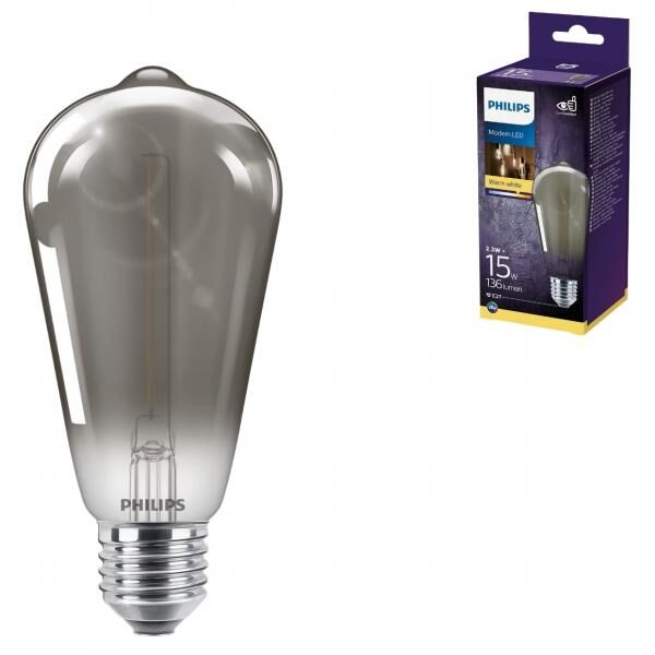 Philips LED-Lampe rauchig E27 15W