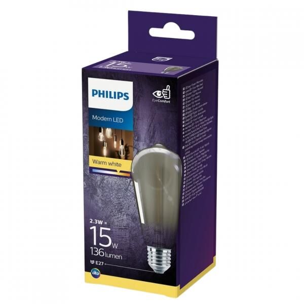 Philips LED-Lampe rauchig E27 15W