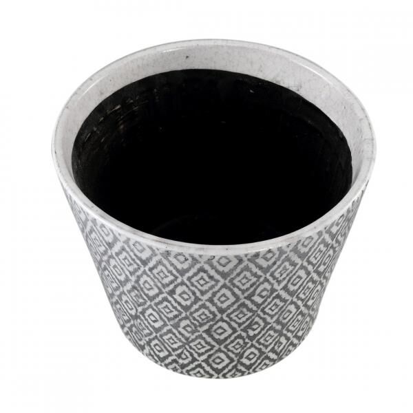 PTMD Blumentopf Beire S Ikat Druck schwarz/weiß 10 cm