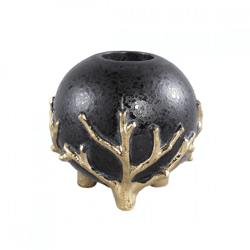 PTMD tea light holder Quin black 12 cm
