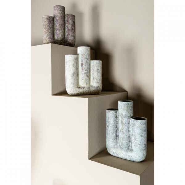 PTMD Vase Pfeifen weiß/grün 35 cm