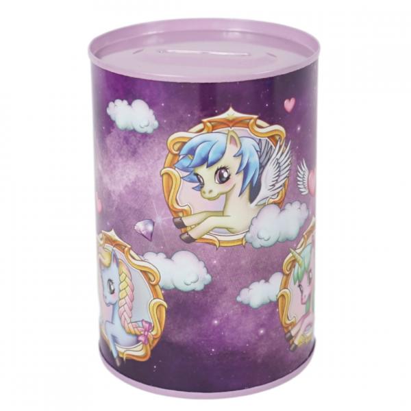 Savings tin 11.5 cm 4 assorted