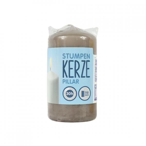 Stumpfe Kerze grau 6 x 11 cm