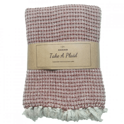 Take a Plaid 15 Rost aus recycelter Baumwolle 130 x 180 cm