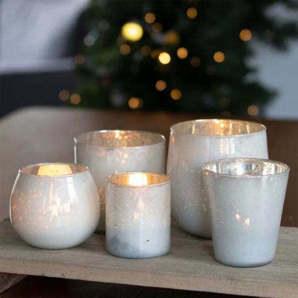 Teelichthalter Levi weiß 12 cm