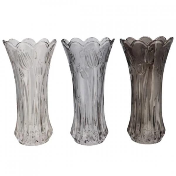Vase Delight grau 23,5 cm 3 Stück sortiert