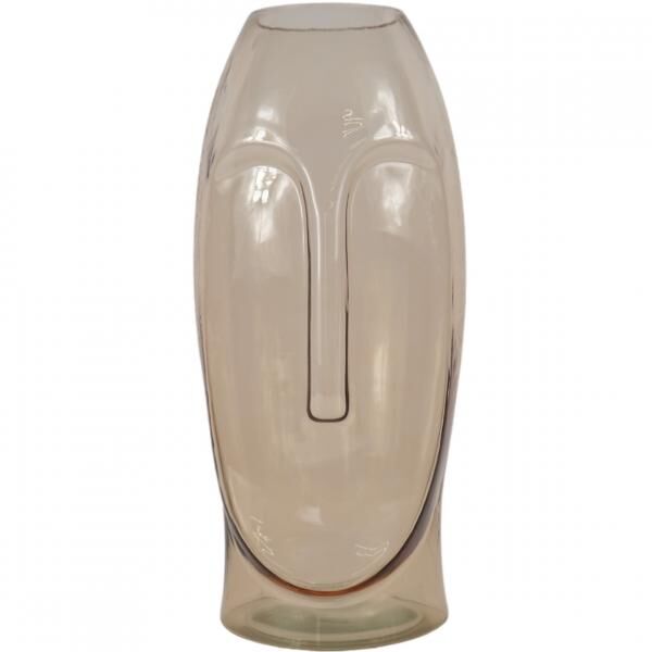 Vase mit Gesicht Glas braun 40 cm