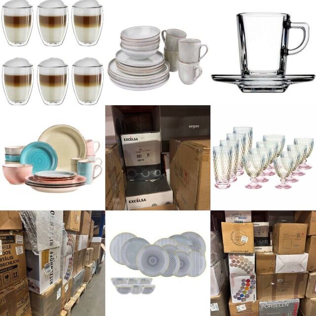 18 € Neuer Geschirrmix Kategorie A B C Marken Teller Gläser Tassen Sets Glas Keramik Lager Deutschland versandbereit