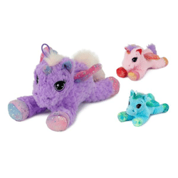 Unicorn with wings - 3 assorted - plush 25 cm