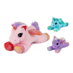 Unicorn with wings - 3 assorted - plush 30 cm