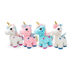Einhorn mit Flügeln Plüschfigur Sortiment - 4-fach sortiert - 37 cm