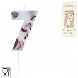 Ginger Ray cake candle number 7 white 10 cm
