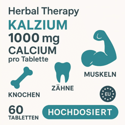 Kalzium 1000 mg,  gut verträglich, hochdosiert, ideal für unterwegs