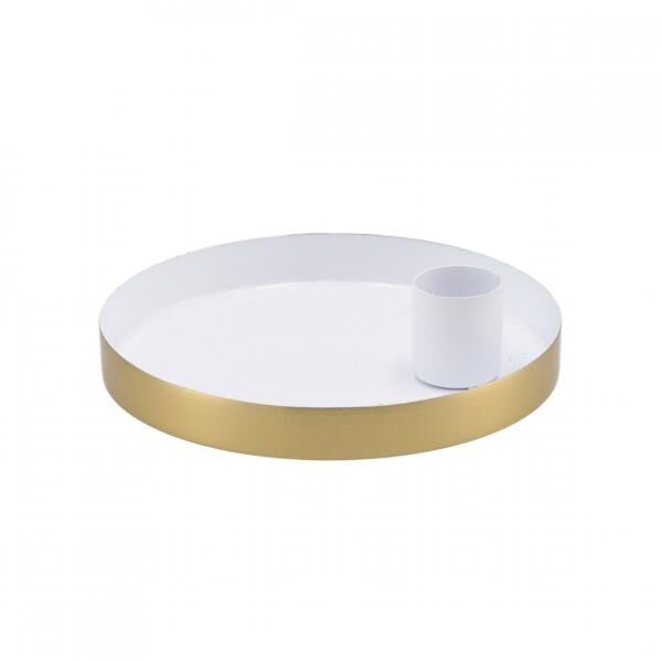 Kerzenständer rund Marrakesch weiß 12 cm