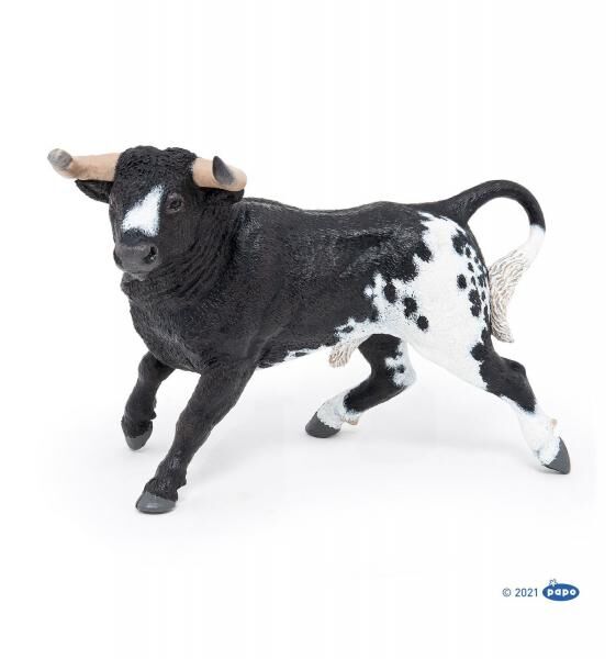 Papo 51184 - Spielfigur - Spanischer Stier Schwarz wei&szlig;