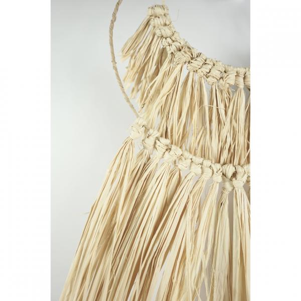 Wanddekoration Raffia Button duo Kreis 80 cm