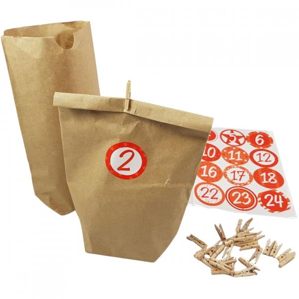 Adventskalender Geschenk-Set DIY rot 26 cm
